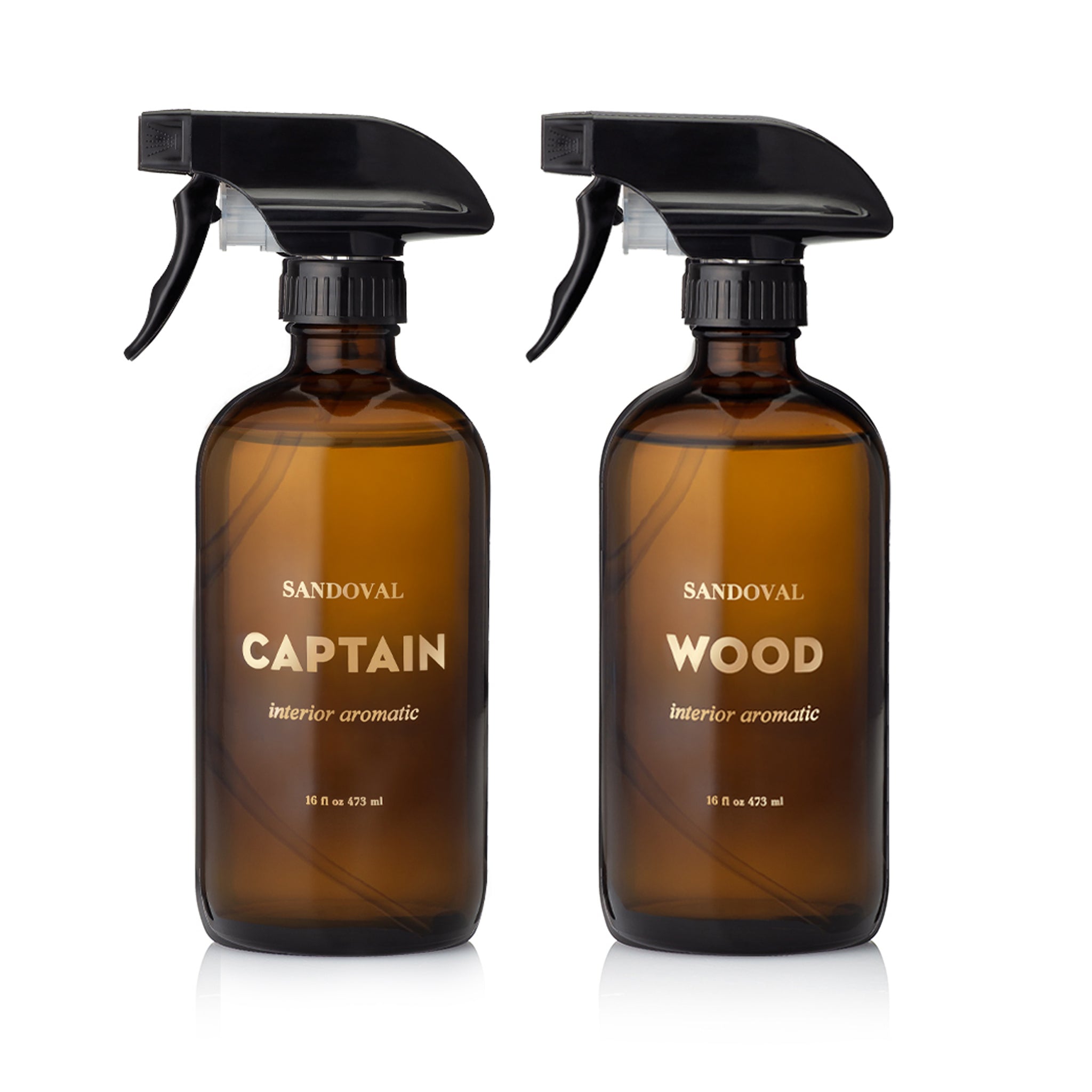 Wood & Captain interior aromatic room spray, linen spray, air freshener.cedarwood, lavender,sandalwood oil. amber glass 16 ounce b