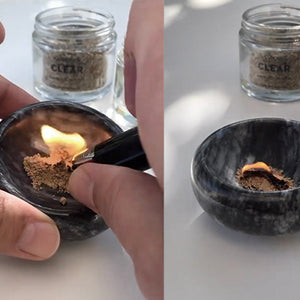 aromatic natural powder incense lighting demonstration